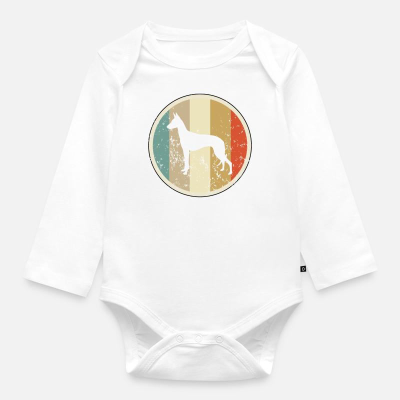 Podenco Windhund - Baby Bio-Langarm-Body - Weiß