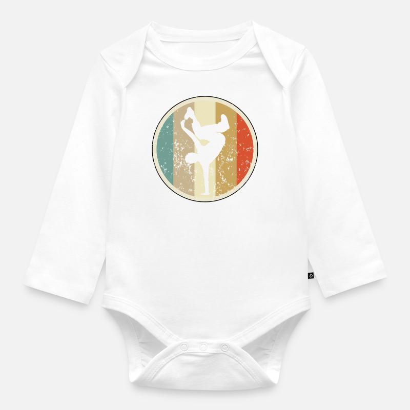 Breakdance Breakdancing Breakdancer - Baby Bio-Langarm-Body - Weiß
