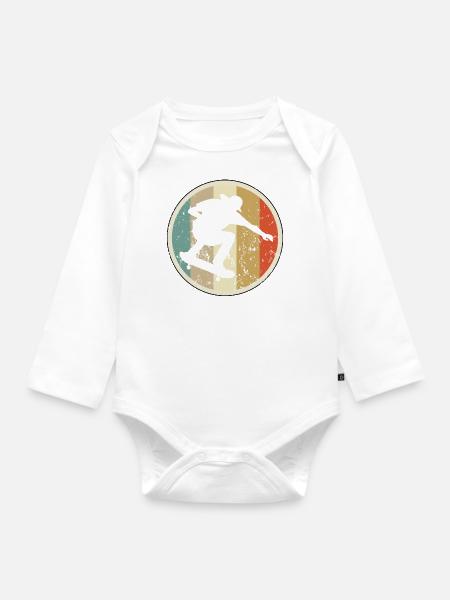 Skateboarding Skateboarder Skateboard - Baby Bio-Langarm-Body - Weiß