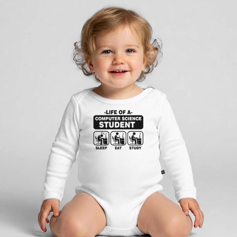 Student Computer Science Programming Gift Nerd Admin Organic Longsleeve Baby Bodysuit