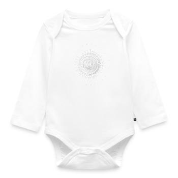 Abstract Minimal Circle Sun - Baby Bio-Langarm-Body - Weiß - Vorne