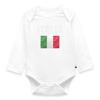 italia - Baby Bio-Langarm-Body - Weiß - Vorne