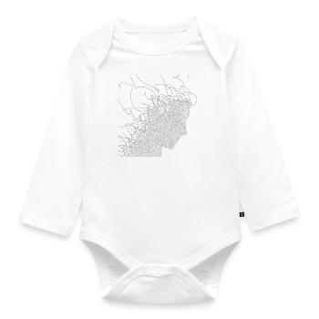 griffonnage du visage féminin - Body Bébé bio manches longues - blanc - Devant