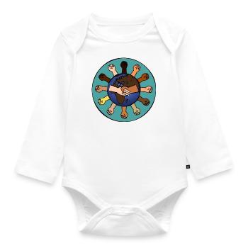 Kein Platz für Rassismus - Baby Bio-Langarm-Body - Weiß - Vorne