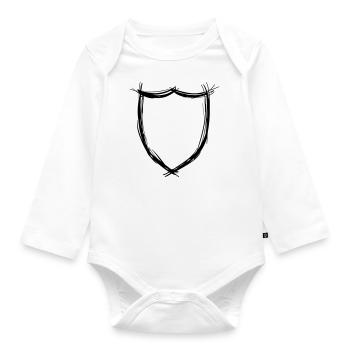 Schild, Symbol Hand gezeichnet - Baby Bio-Langarm-Body - Weiß - Vorne