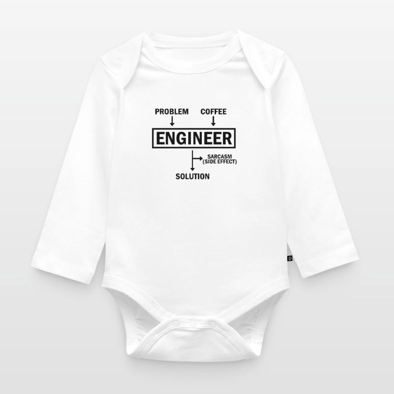 Problem Engineer Coffee Solution Sarcasm Organic Longsleeve Baby Bodysuit