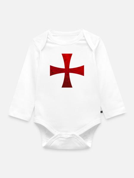 Knights Templar Crusader Knights Templar - Organic Longsleeve Baby Bodysuit - white