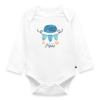 Le Petit Boy de Mes Papas - Body Bébé bio manches longues - blanc - Devant