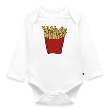 French fries - Organic Longsleeve Baby Bodysuit - white - Front