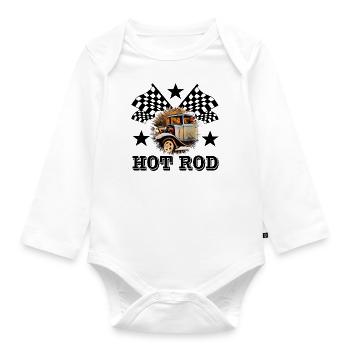 Hot Rod - Organic Longsleeve Baby Bodysuit - white - Front
