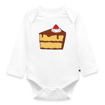 Cake - Organic Longsleeve Baby Bodysuit - white - Front