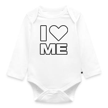I love me / i heart me - Baby Bio-Langarm-Body - Weiß - Vorne