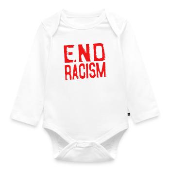END RACISM - end racism - Organic Longsleeve Baby Bodysuit - white - Front