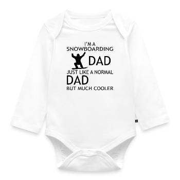 Snowboard Snowboarder - Baby Bio-Langarm-Body - Weiß - Vorne