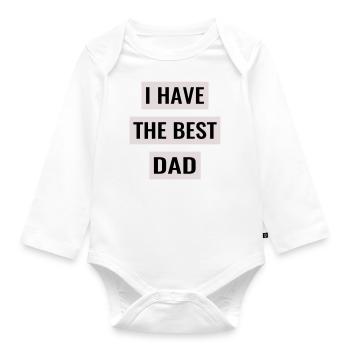 I have the best dad - Baby Kind Outfit Bester Papa - Organic Longsleeve Baby Bodysuit - white - Front