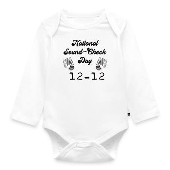 12 Dezember nationaler Sound Check Day - One-Two - Baby Bio-Langarm-Body - Weiß - Vorne