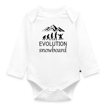 Snowboard Snowboarder - Body Bébé bio manches longues - blanc - Devant
