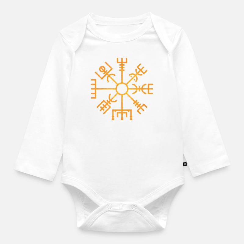 Wikinger Symbole - Baby Bio-Langarm-Body - Weiß