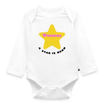 a star is born - Vanessa - Baby Bio-Langarm-Body - Weiß - Vorne