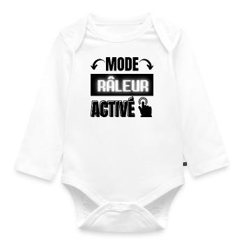 mode râleur - Body Bébé bio manches longues - blanc - Devant