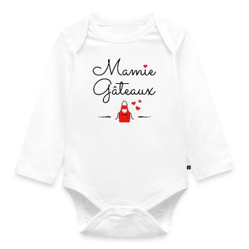 Mamie gâteaux Idée cadeau original - Body Bébé bio manches longues - blanc - Devant