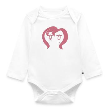 rosa haare - Baby Bio-Langarm-Body - Weiß - Vorne
