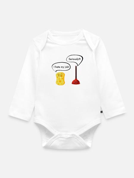ich hasse meine Arbeit - Baby Bio-Langarm-Body - Weiß