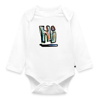 Salut Bonjour - Body Bébé bio manches longues - blanc - Devant