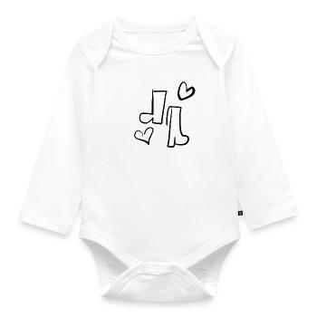 herz schuhe - Baby Bio-Langarm-Body - Weiß - Vorne