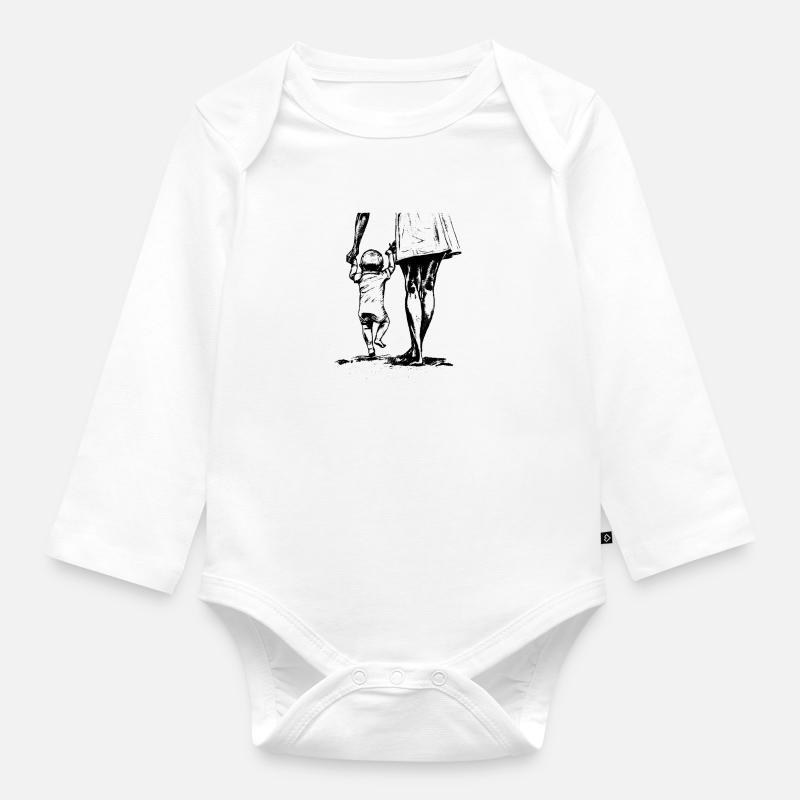 Mutter und Sohn - Sohn und Mutter - Baby Bio-Langarm-Body - Weiß