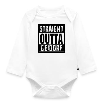 Straight outta Geidorf - Baby Bio-Langarm-Body - Weiß - Vorne