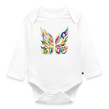 Schmetterling - Free your mind by Inart - Baby Bio-Langarm-Body - Weiß - Vorne