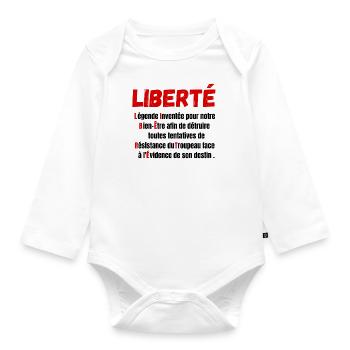 Liberté définition-légende inventée pour notre - Body Bébé bio manches longues - blanc - Devant