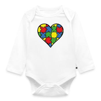 Autism Awareness - Organic Longsleeve Baby Bodysuit - white - Front