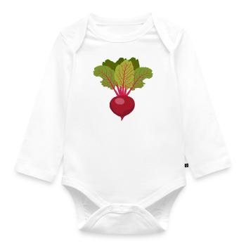 Betterave Légume Jardin Potager - Body Bébé bio manches longues - blanc - Devant