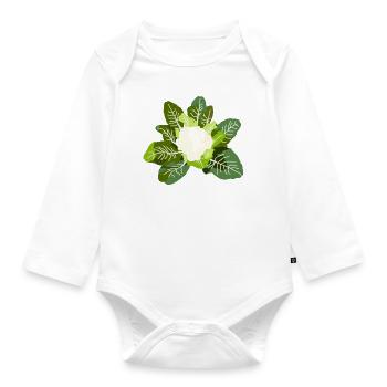Cabbage Flower Vegetable Garden Vegetable - Organic Longsleeve Baby Bodysuit - white - Front