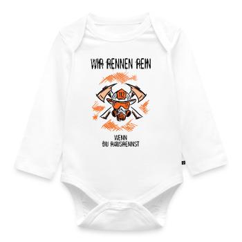 Feuerwehrmann. Feuerwehrfrau Lustige Geschenkidee - Baby Bio-Langarm-Body - Weiß - Vorne