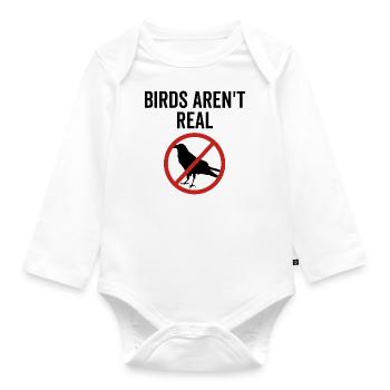 Vögel sind nicht real - Baby Bio-Langarm-Body - Weiß - Vorne