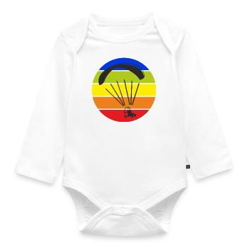 Paramoteur Paramoteur Trike Coloré Retro Circle - Body Bébé bio manches longues - blanc - Devant