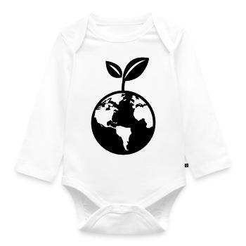 Planet Erde - Baby Bio-Langarm-Body - Weiß - Vorne