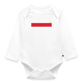 Supporter France Bleu 2 étoiles personnalisé - Body Bébé bio manches longues - blanc - Devant