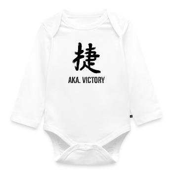 Victory Chinese - Organic Longsleeve Baby Bodysuit - white - Front