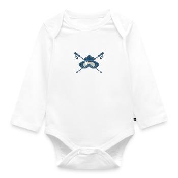j'peux pas j'ai ski de fond cadeau humour ski - Body Bébé bio manches longues - blanc - Devant