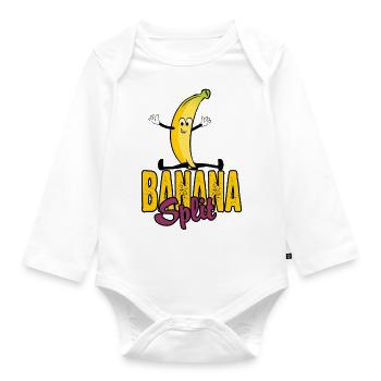 Banana split - Organic Longsleeve Baby Bodysuit - white - Front