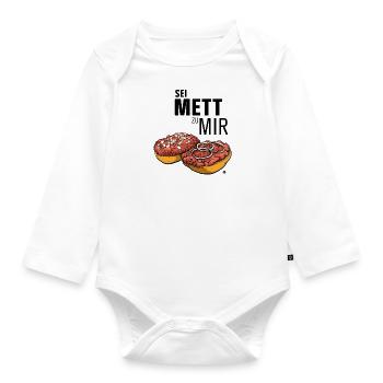 Mettbrötchen | Sei Mett zu mir - Baby Bio-Langarm-Body - Weiß - Vorne