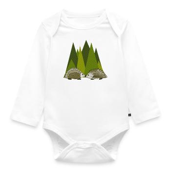 Igel - Baby Bio-Langarm-Body - Weiß - Vorne