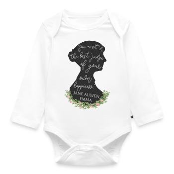 Emma Par Jane Austen Citation I - Jane Austen - Body Bébé bio manches longues - blanc - Devant