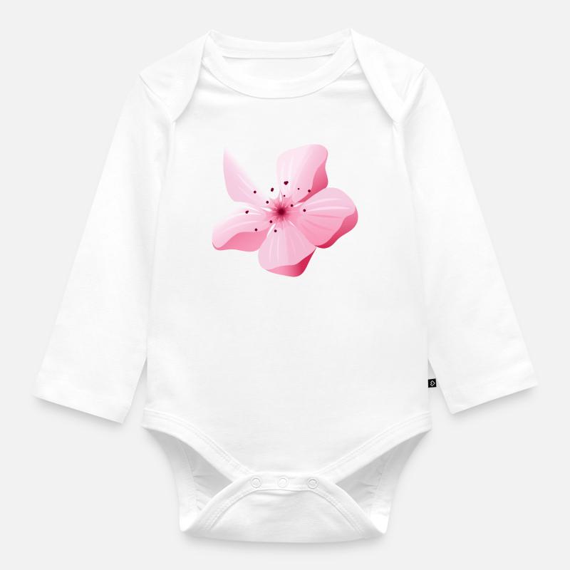 Fleur Sakura Japon printemps - Body Bébé bio manches longues - blanc