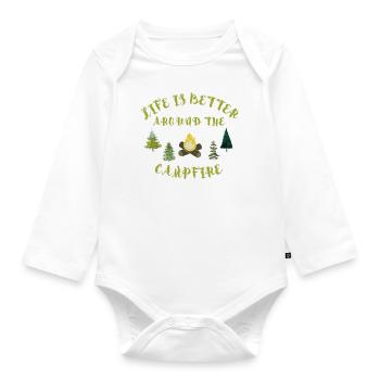 Campfire - Organic Longsleeve Baby Bodysuit - white - Front