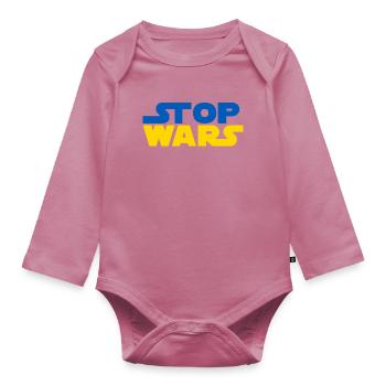 Star Stop Wars - Je suis avec l’Ukraine - Body Bébé bio manches longues - mauve - Devant